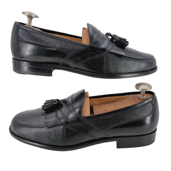 NEW Johnston & Murphy Men's size 9.5W Black Deerskin Leather Dress Shoes Loafers - Picture 6 of 16